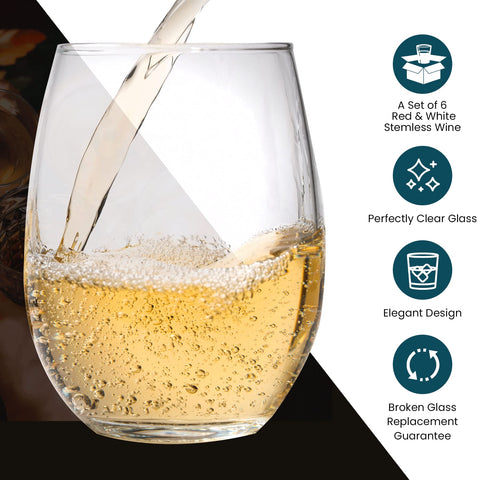 Modvera stemless 18oz glass with chip-resistant rim for daily use