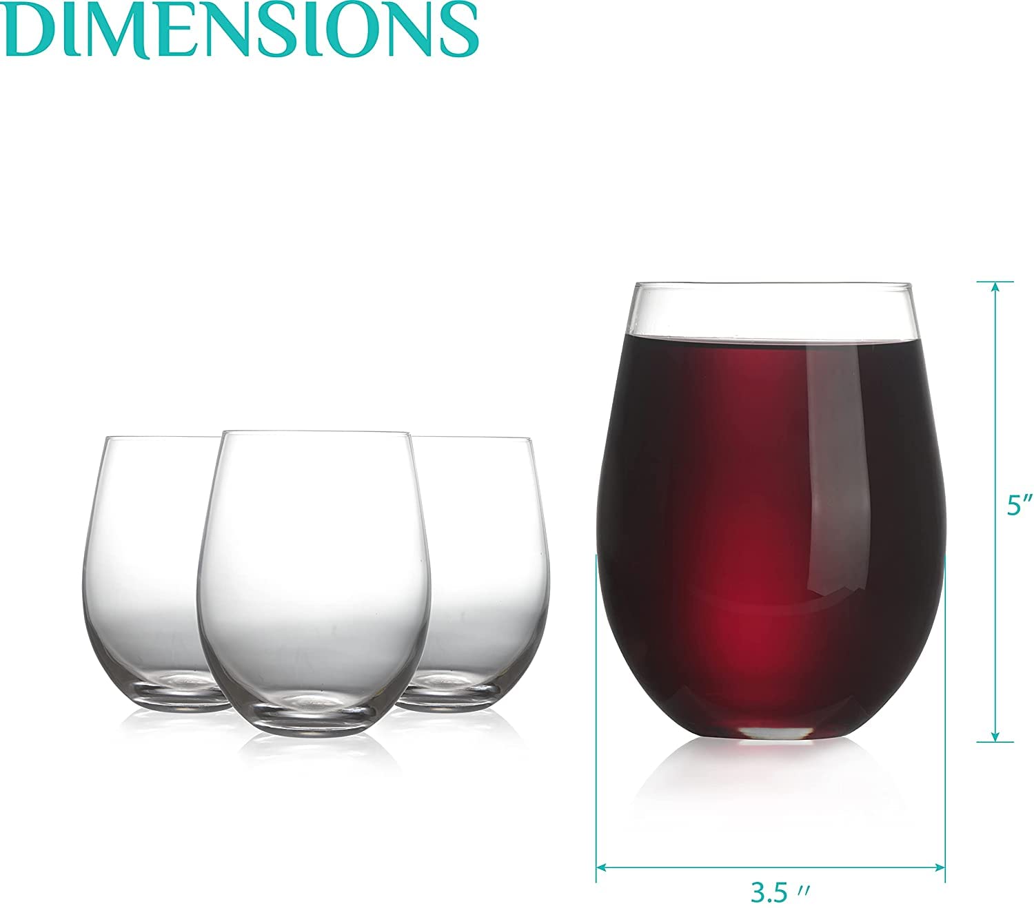 Modvera stemless 18oz glass in hand for comfortable grip