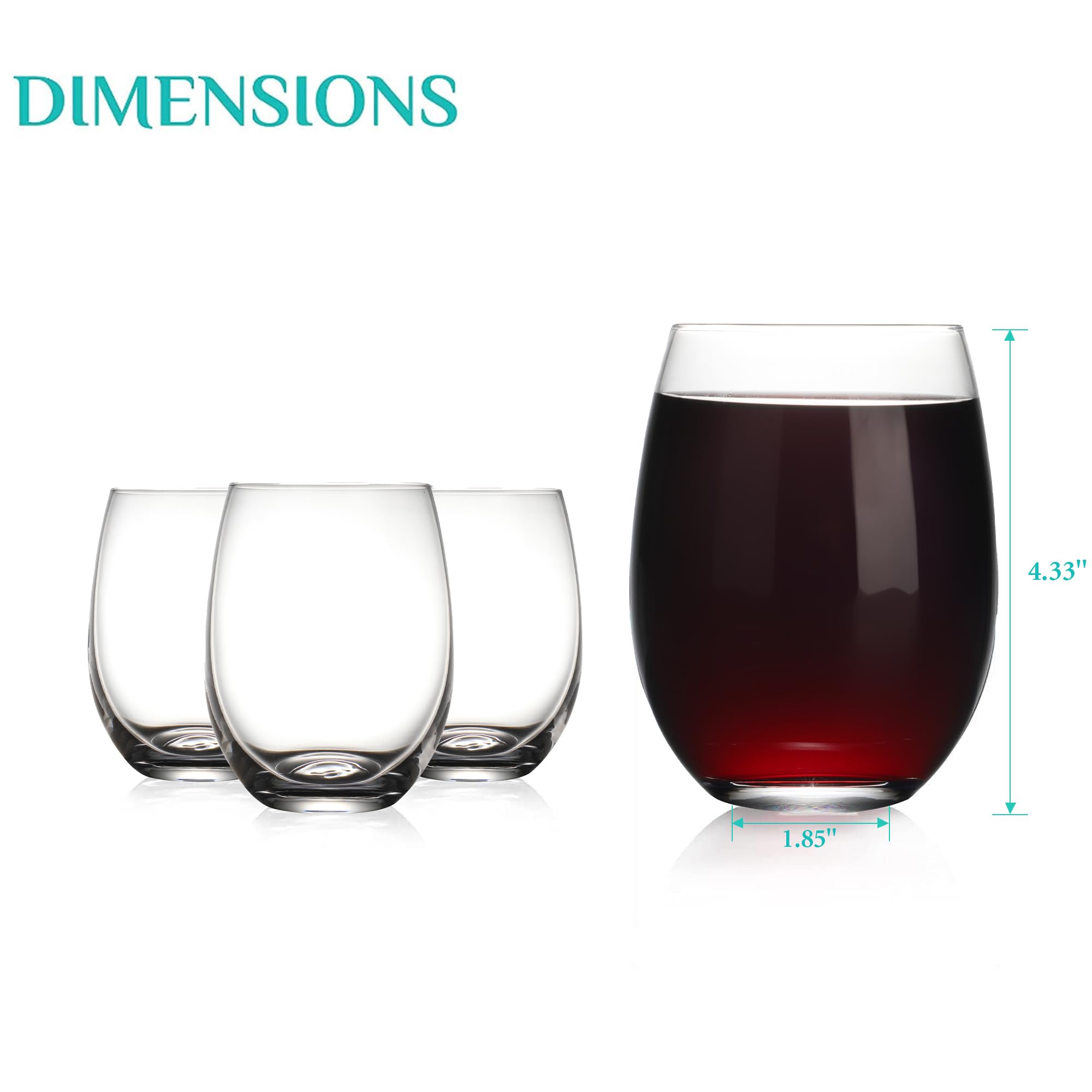 Modvera stemless glass wide bowl enhances aeration.