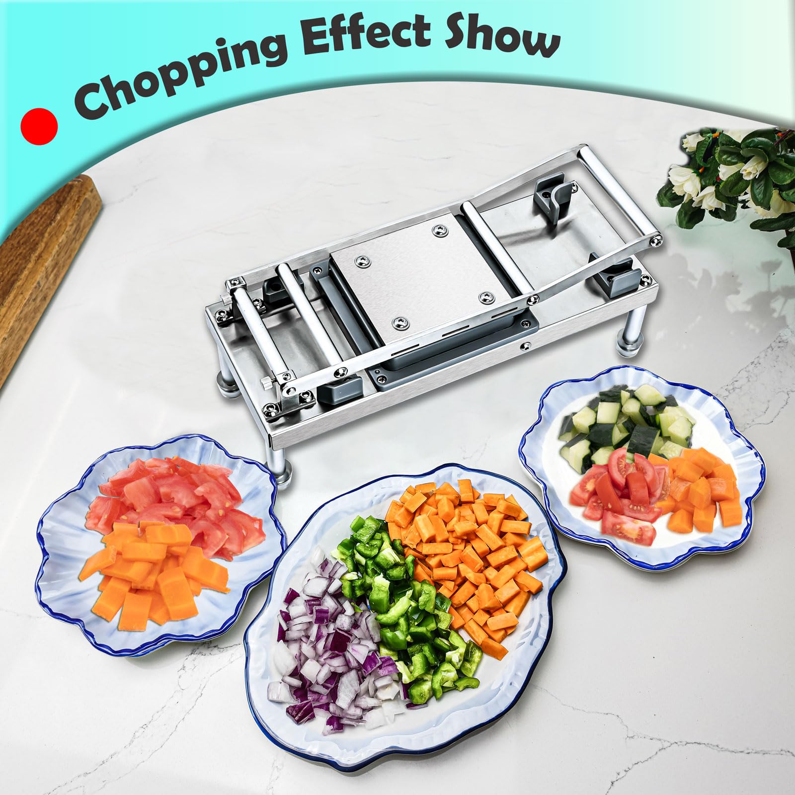 Moeuonb pro food chopper with container catches chopped ingredients neatly