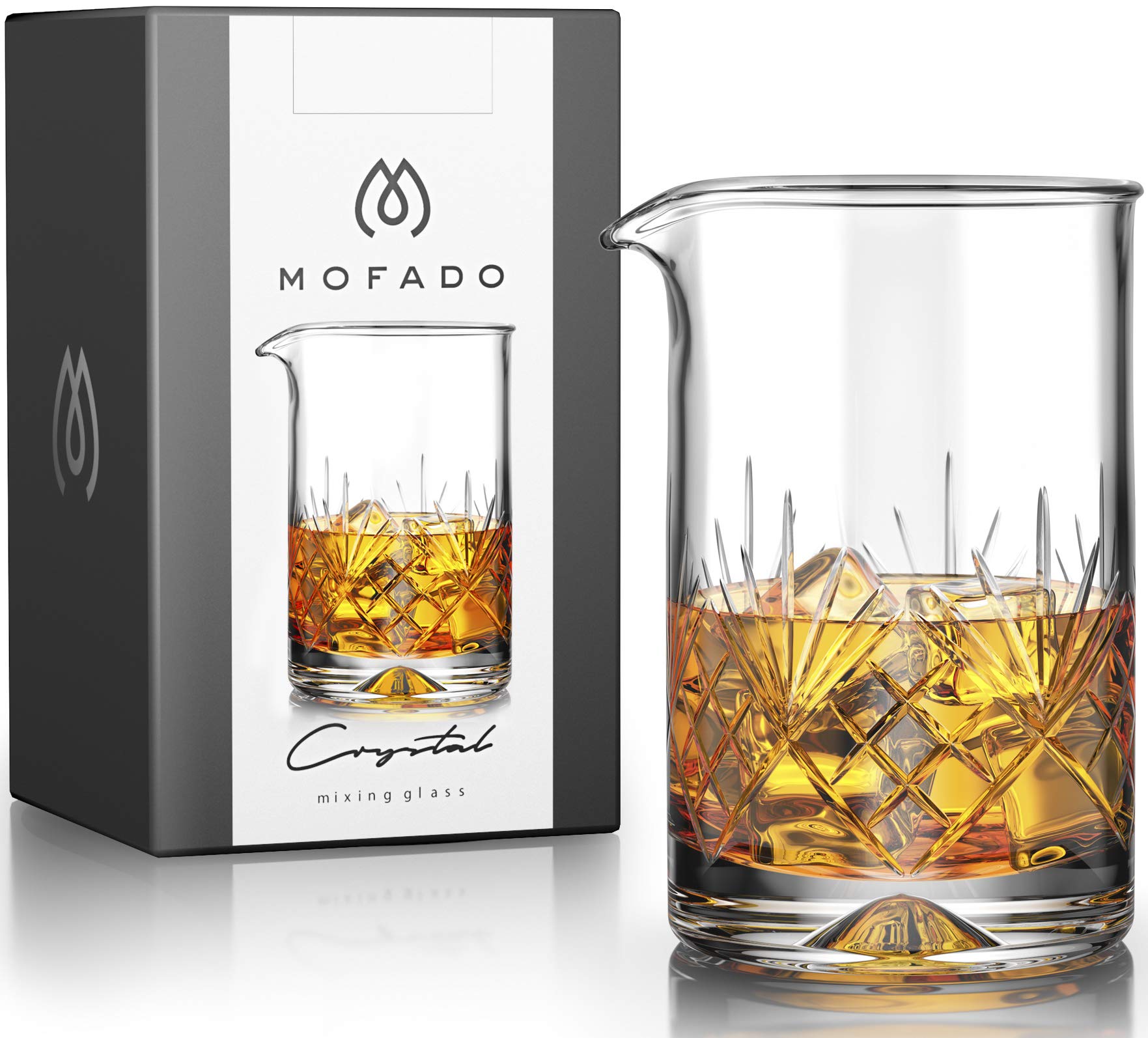 MOFADO crystal mixing glass 24oz durable crystal for lasting use.