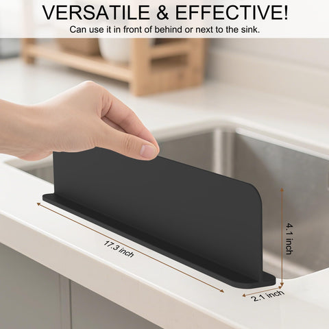 Mofason silicone splash guard side view demonstrates versatile placement to shield surfaces