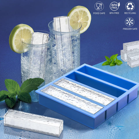 Moflekja two-pack blue silicone trays for easy release cubes, ideal for whiskey