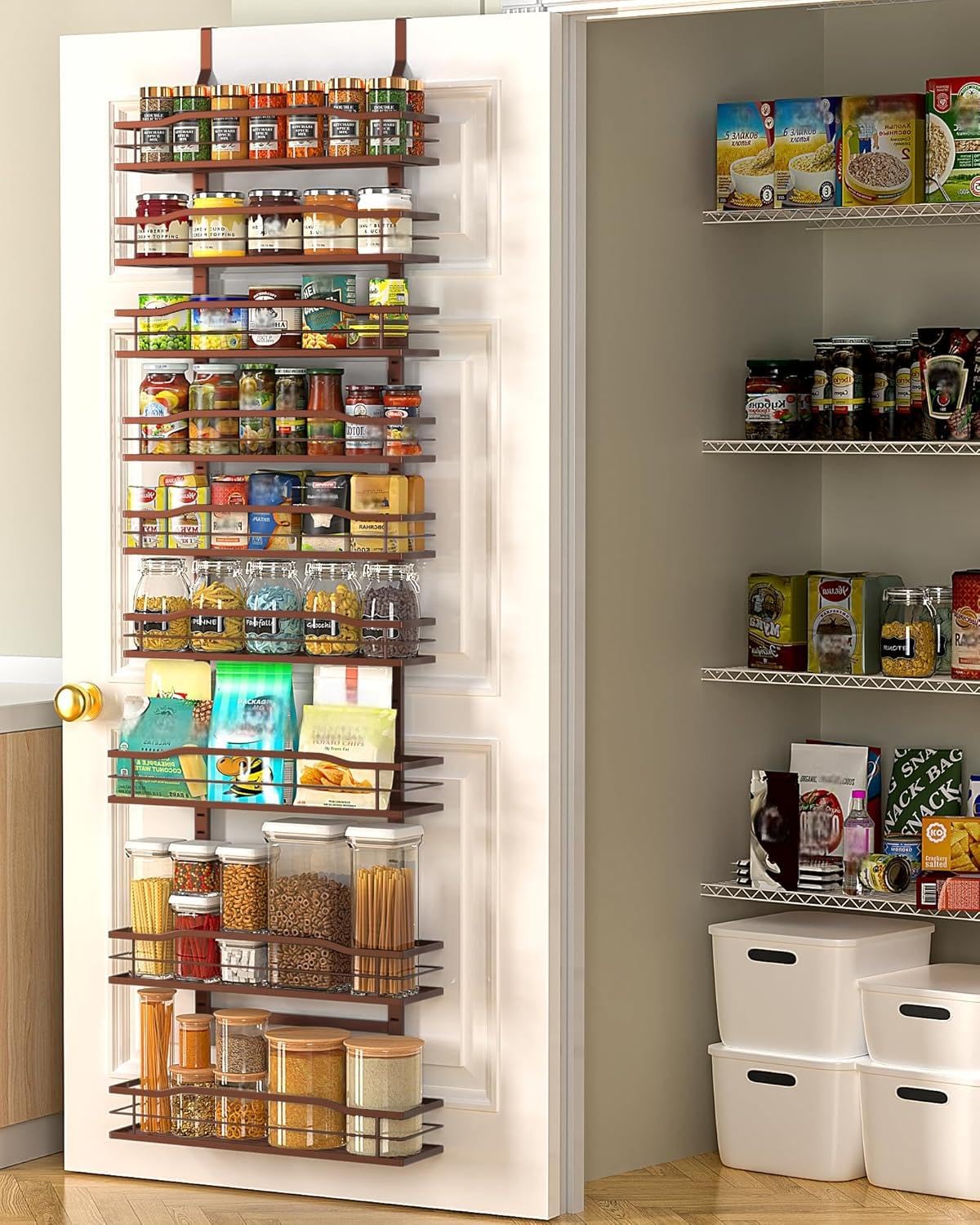 Moforoco Bronze 9-Tier over-the-door pantry organizer for clutter-free storage