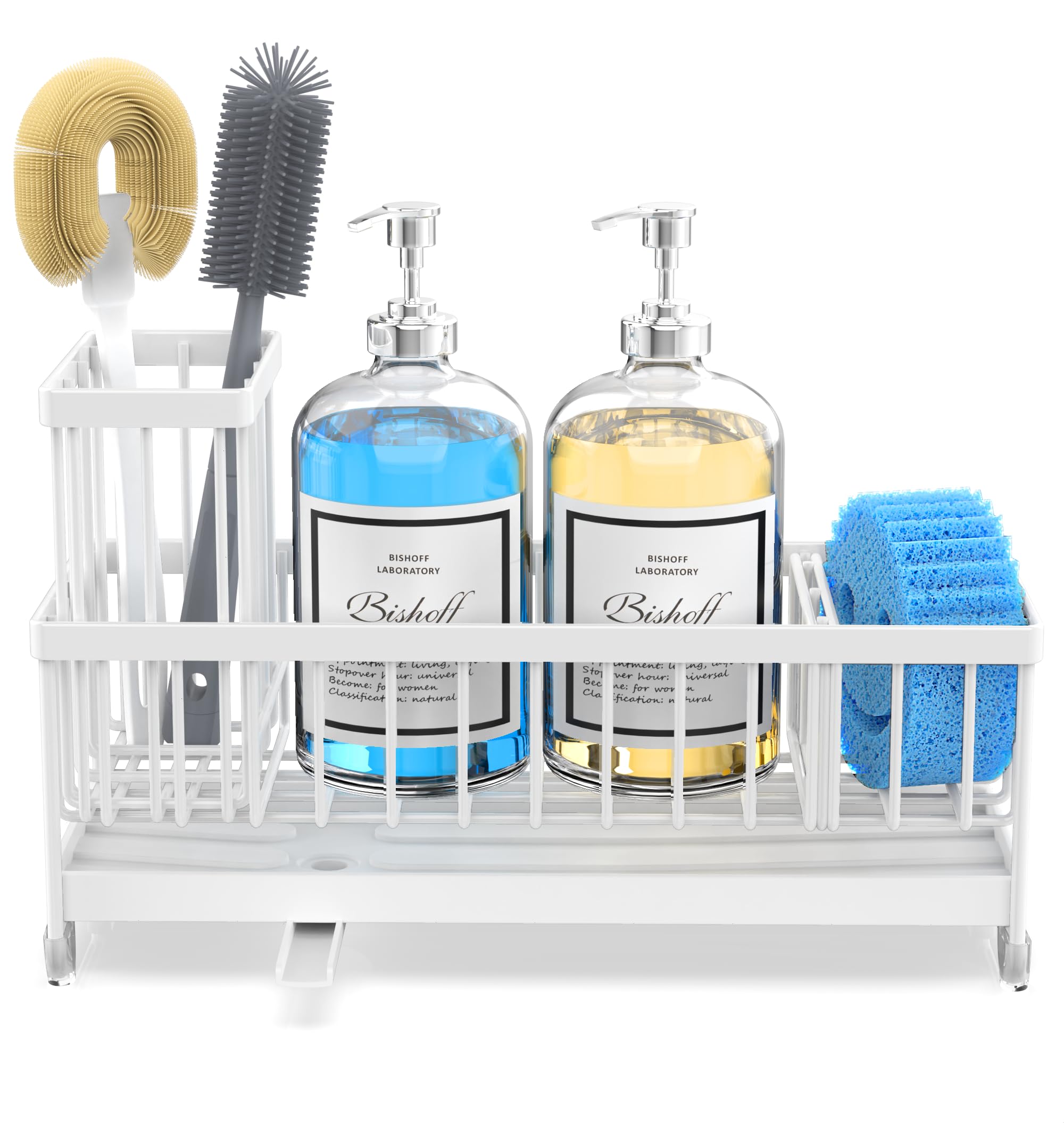 Moforoco kitchen caddy on countertop helps maintain a tidy sink area daily.