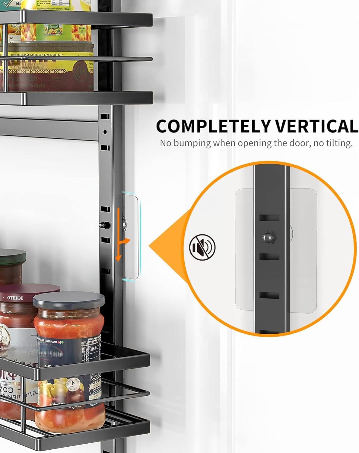 Moforoco kitchen storage using the door organizer keeps spices neatly organized.