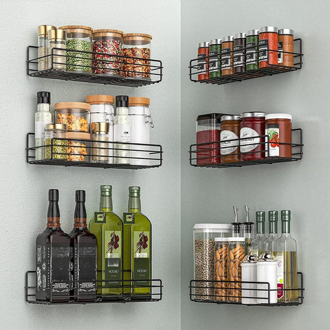 Moforoco spice rack wall mount for efficient kitchen organization and tidy spice setup.