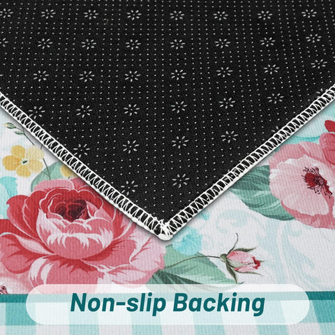 Mofvugz non-skid backing kitchen rug—keeps mats securely in place on busy floors.