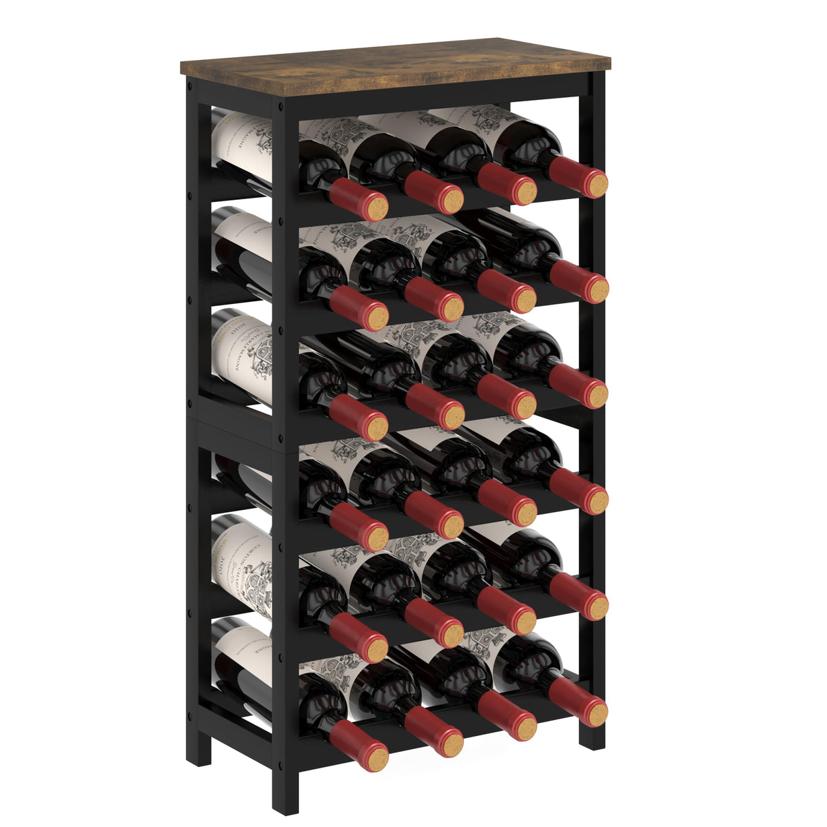 MOGELAFOO 6-tier bamboo wine rack front view showing sturdy kitchen display