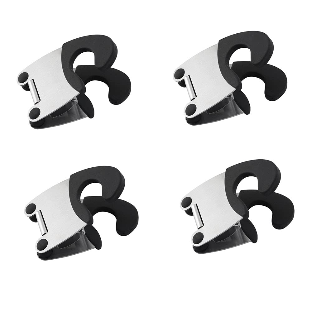 MogPnaMau pot spoon holder clip in black secures utensils without scratching pots.