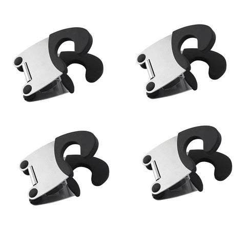 MogPnaMau pot spoon holder clip in black secures utensils without scratching pots.