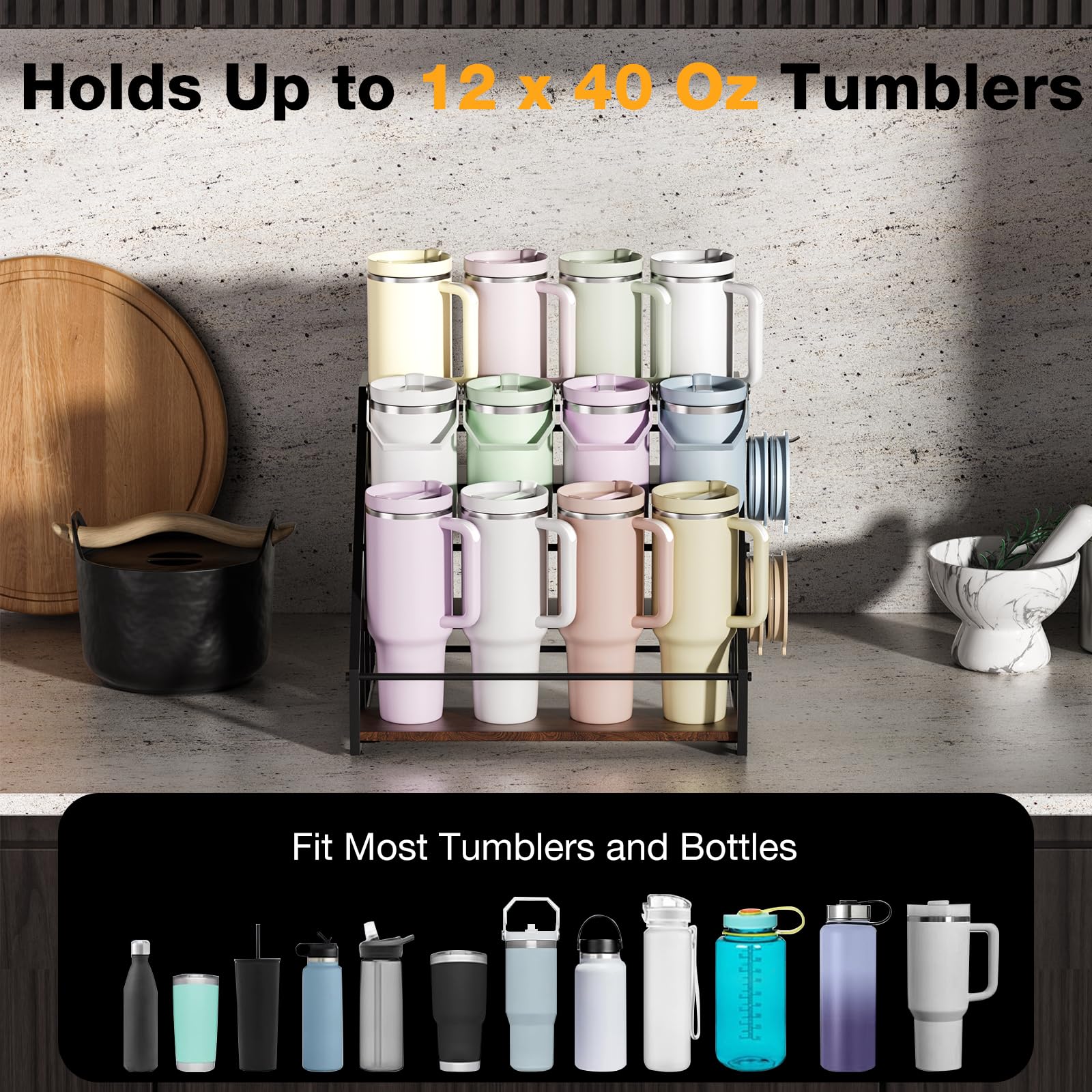 MOJOHAND kitchen counter organizer frees up cabinet space.