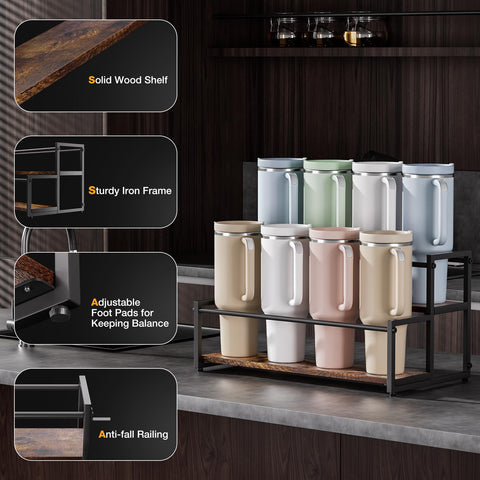 MOJOHAND counter space saver reduces clutter and keeps tumblers handy