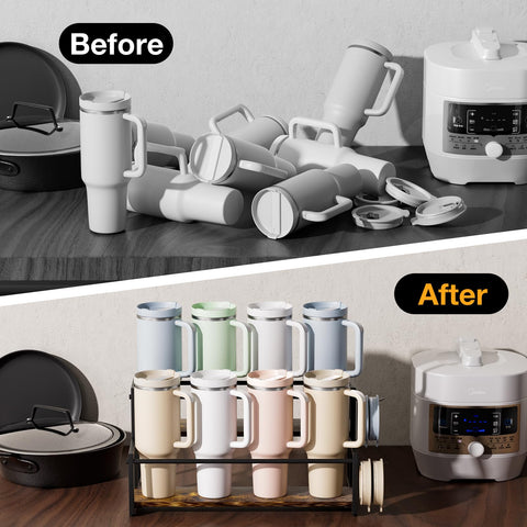 MOJOHAND Stanley-compatible bottle organizer securely holds large tumblers