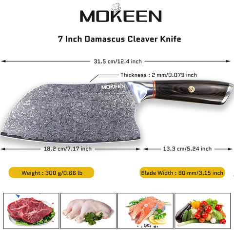 MOKEEN cleaver ergonomic grip for comfortable cutting