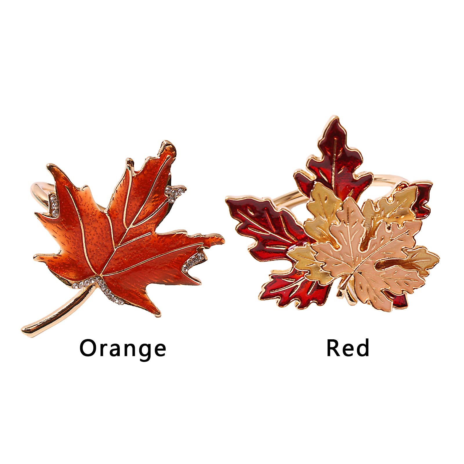 Mokylor maple leaf napkin ring collection showcasing multiple rings.