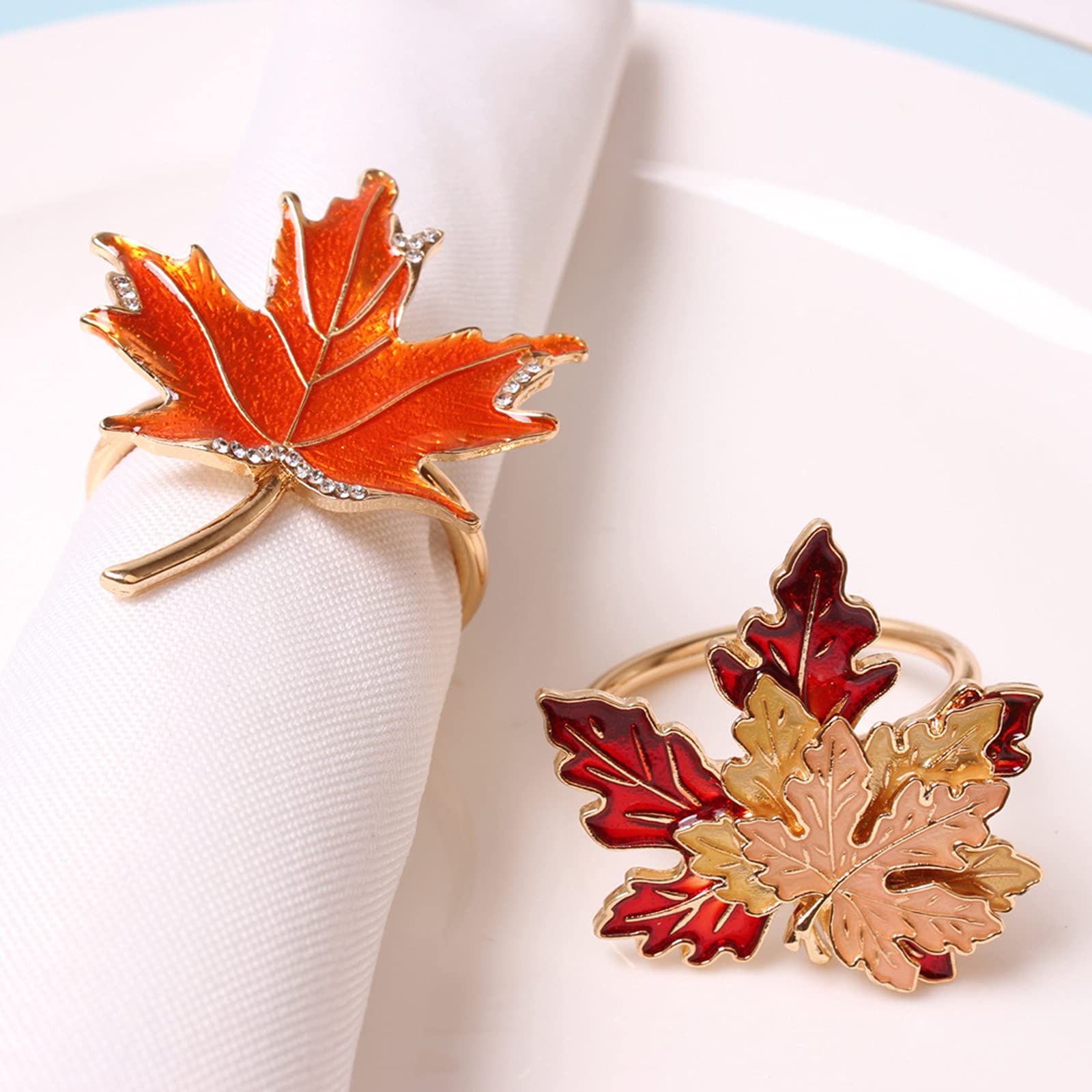 Mokylor maple leaf napkin ring design detail showing precise leaf cut.