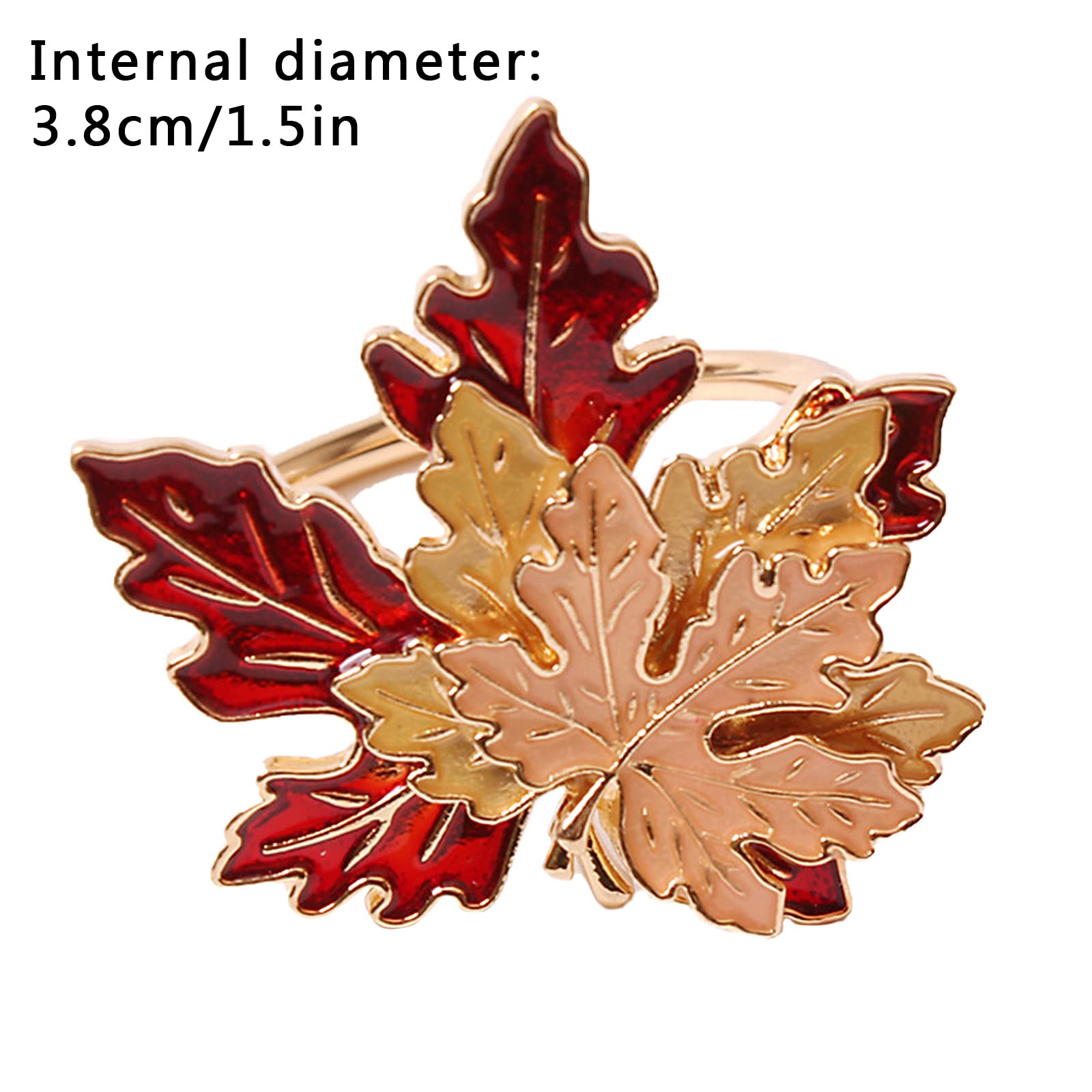 Mokylor maple leaf napkin ring styled for holiday decorating and events.