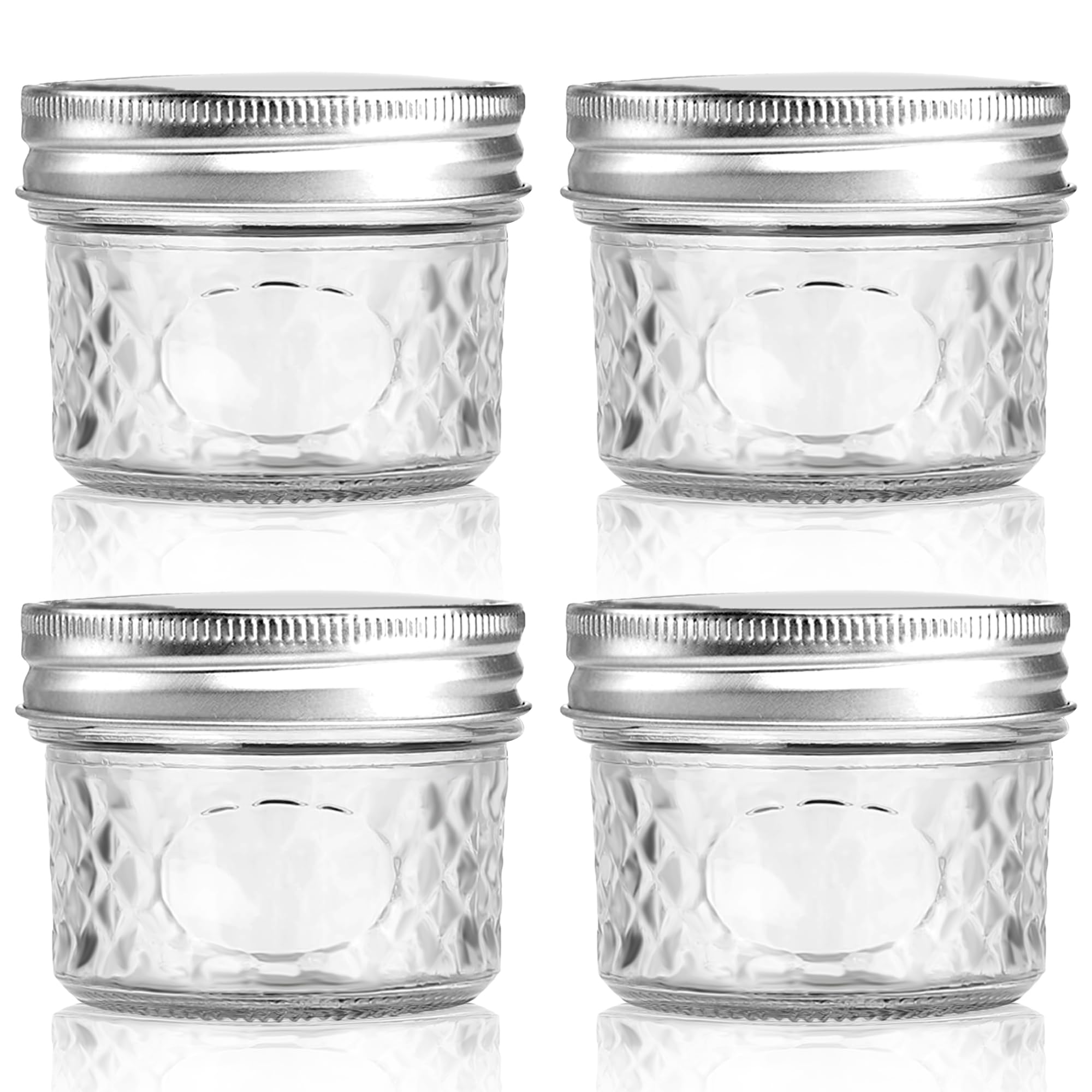 MOLADRI 4oz clear glass storage canisters pack keeps snacks organized and visible.