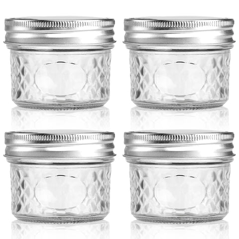 MOLADRI 4oz clear glass storage canisters pack keeps snacks organized and visible.
