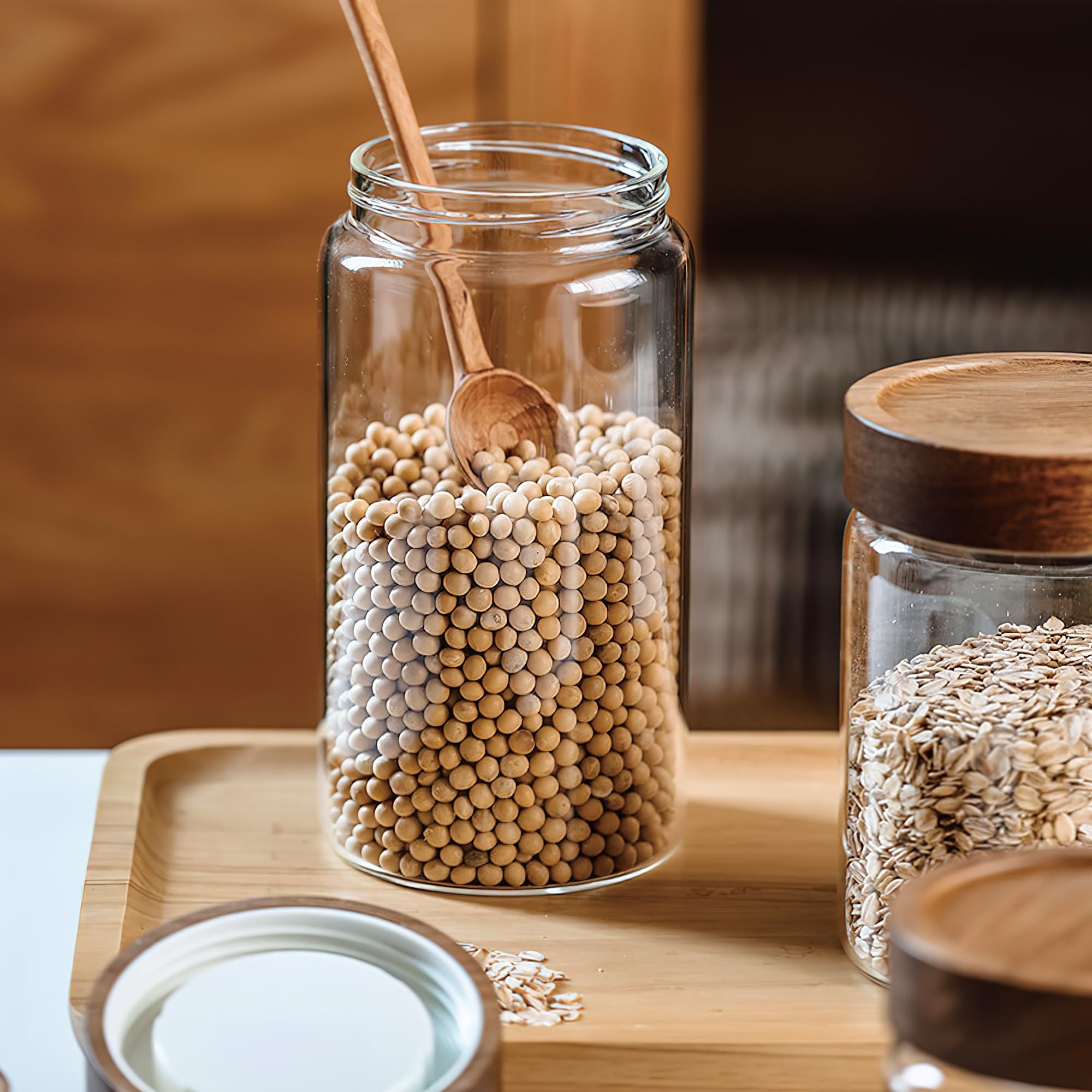 MOLADRI glass jar adds modern decor to kitchen, pantry displays.