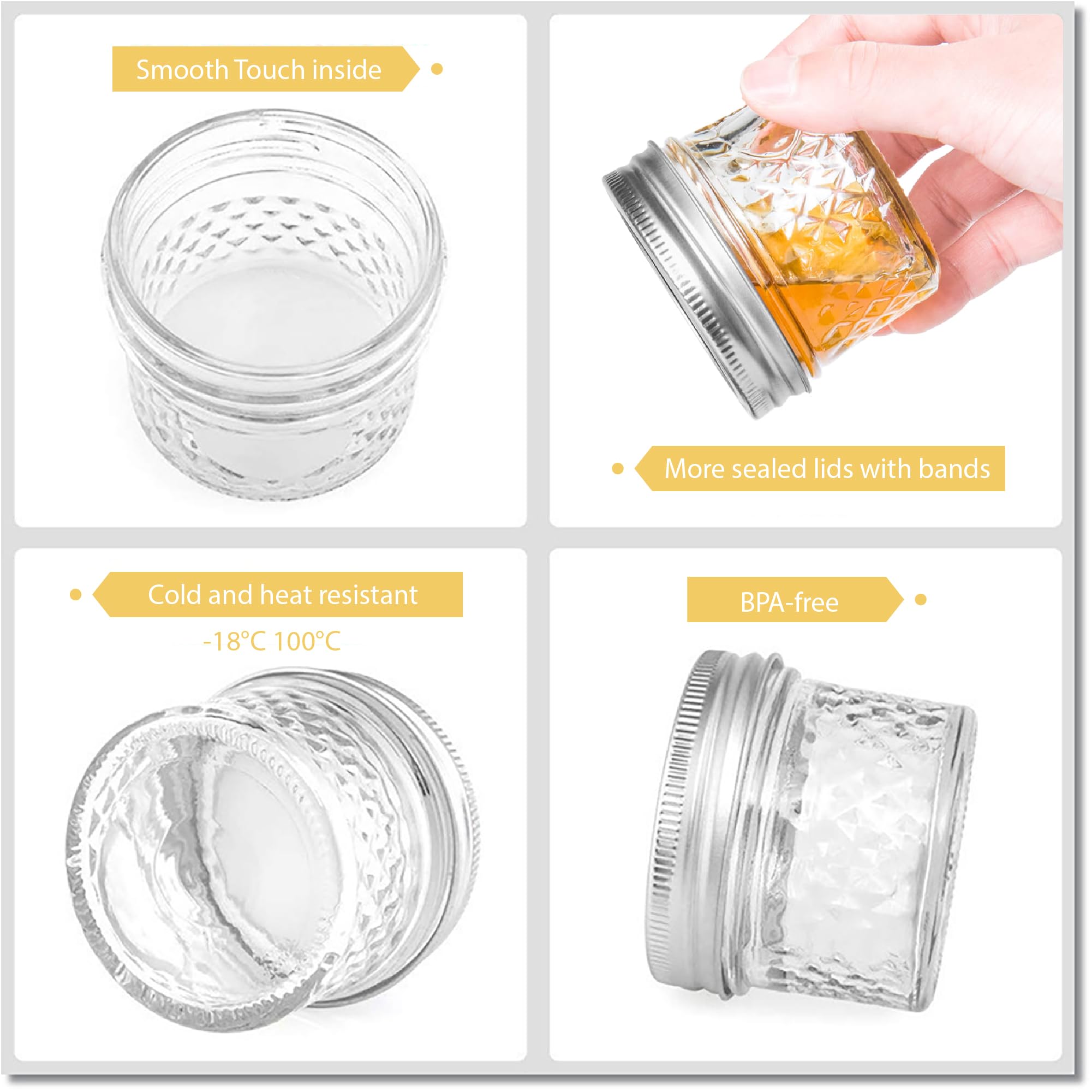 MOLADRI wide-mouth design makes filling and cleaning oats, spices, and snacks easy.