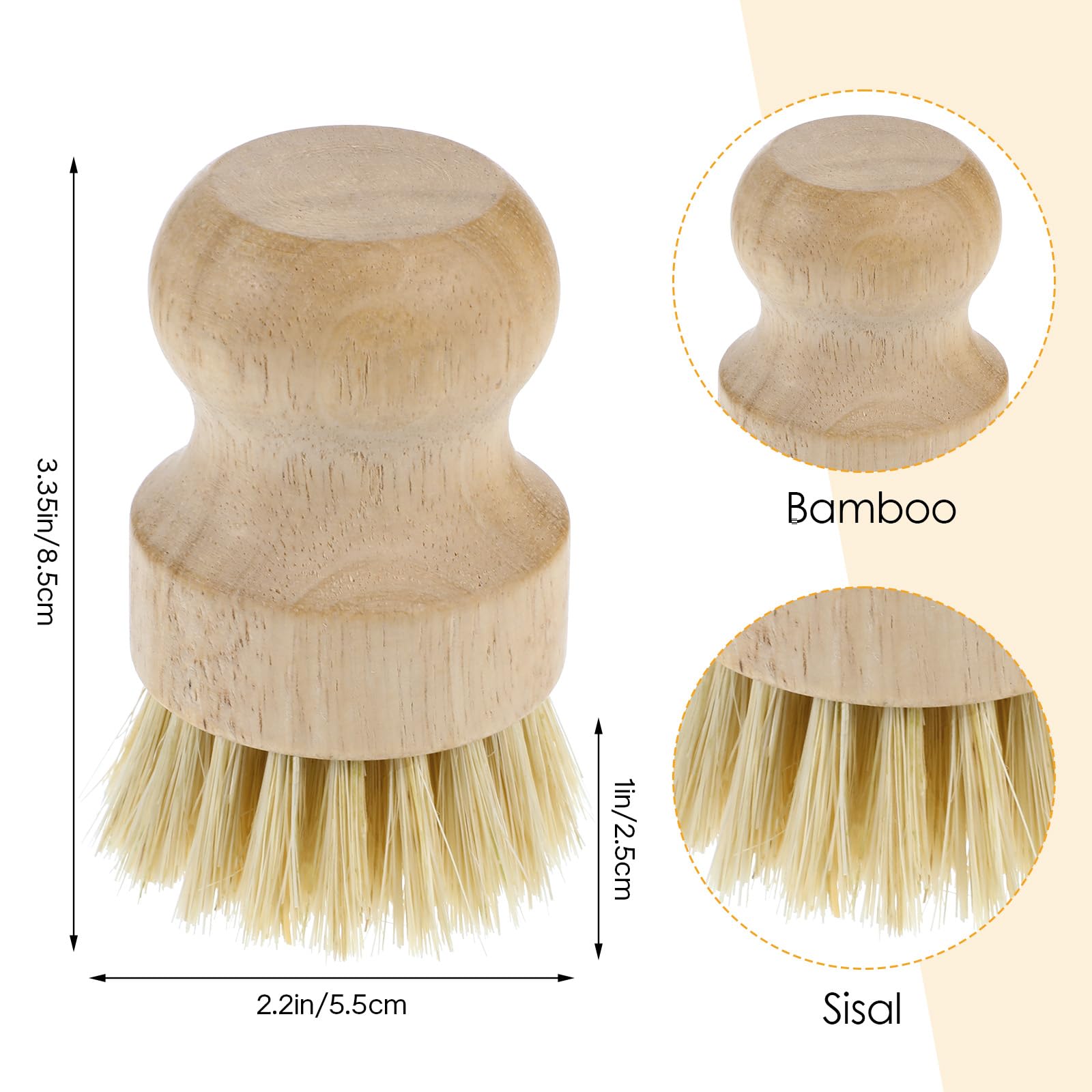 Molain bamboo dish brush close-up bristles showing natural fibers for tough residues