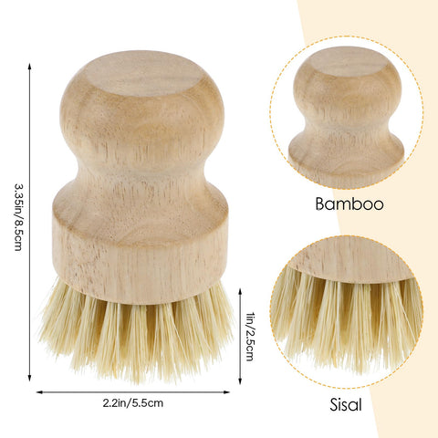 Molain bamboo dish brush close-up bristles showing natural fibers for tough residues