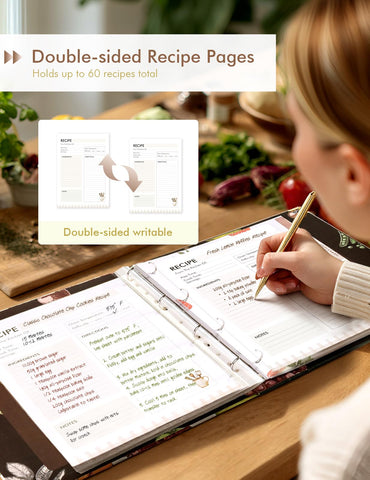 Molekaus four-ring binder allows easy page addition and rearrangement.