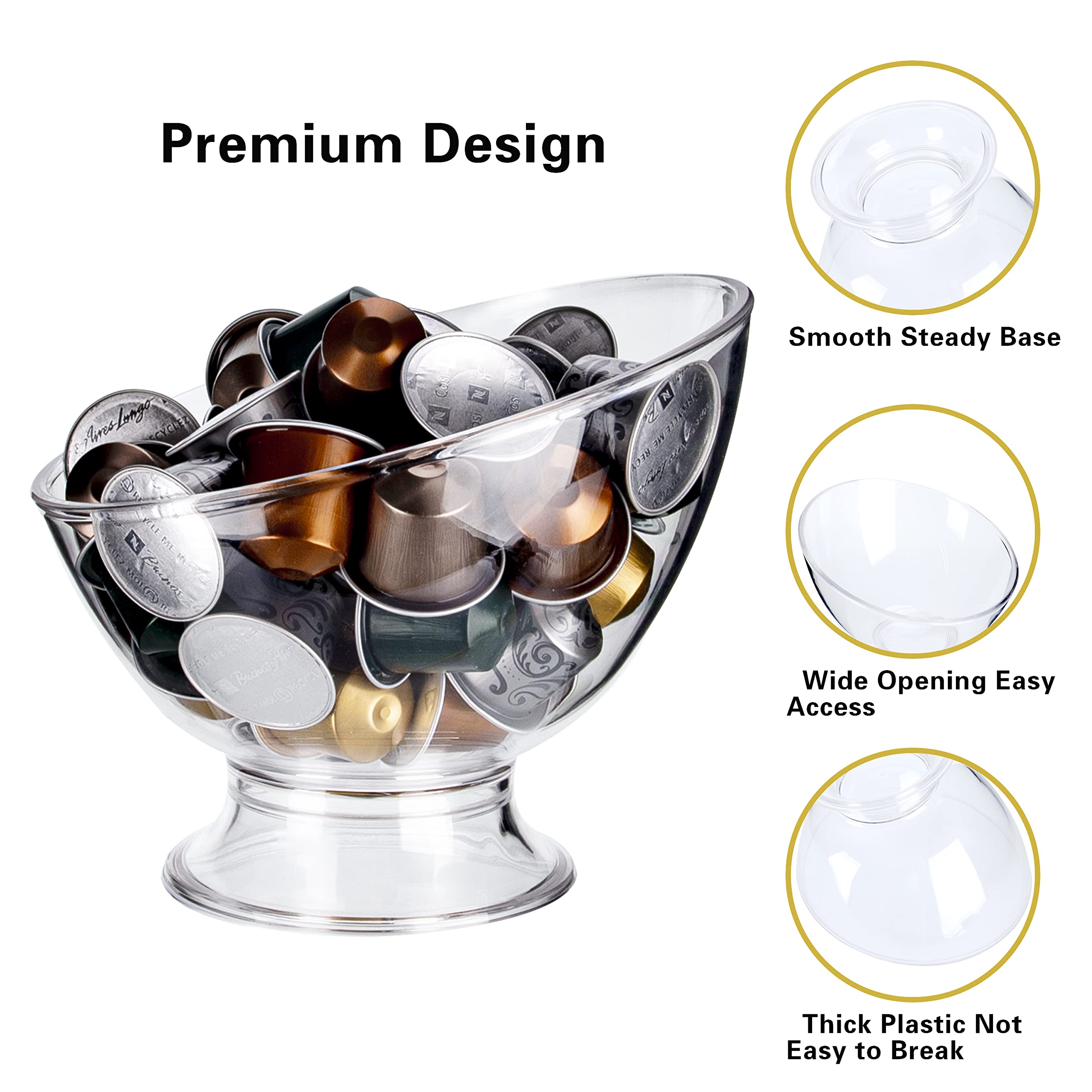 MOLFUJ espresso pod holder wide-mouth for easy selection.