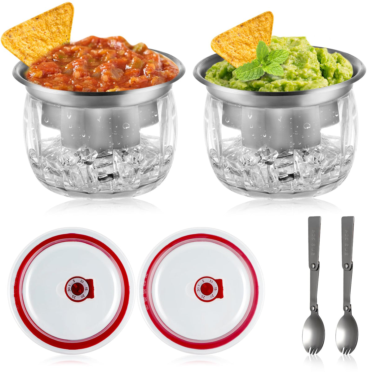 MOLIGOU ice chilled dip bowl 22oz ready for parties.