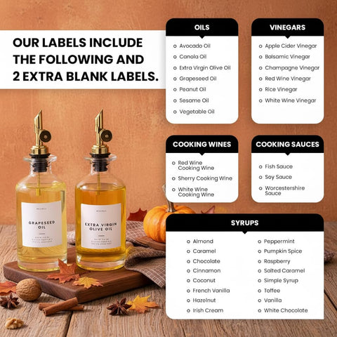 Molimoli waterproof labels help organize oils and vinegars
