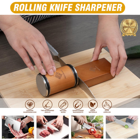 MOLINALIA diamond disc sharpens kitchen knives to a fine edge (#1000).