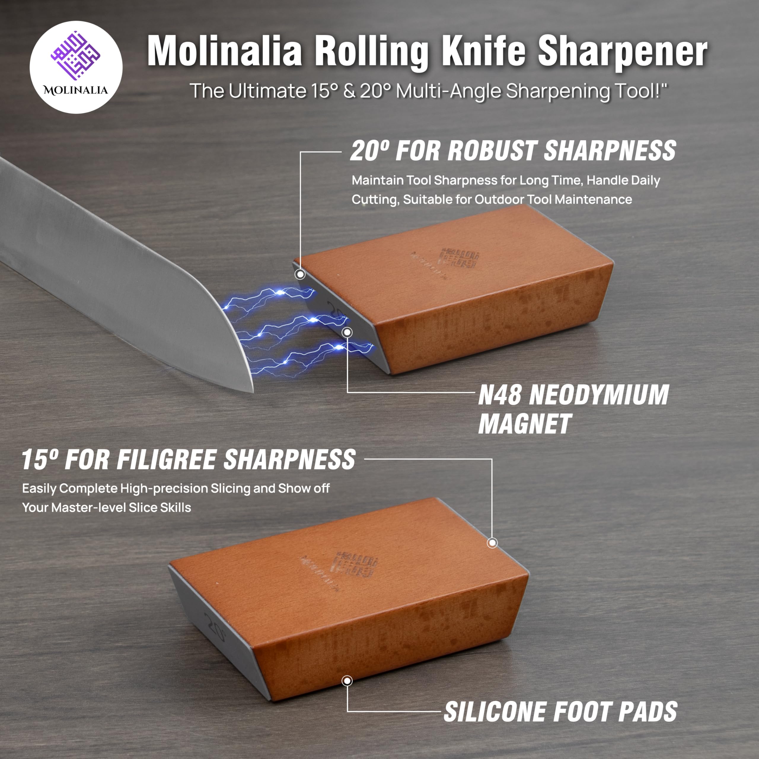 MOLINALIA rugged design handles outdoor blade sharpening with ease.