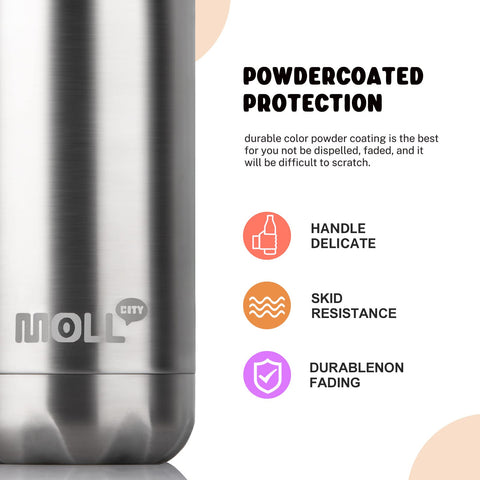 Mollcity bottle insulation visual suggesting cold and hot performance