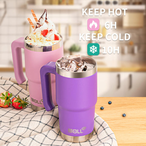 Mollcity wide-mouth 16oz tumbler for easy cleaning and ice addition
