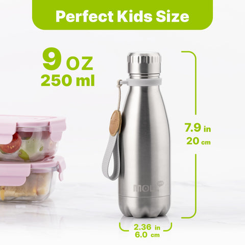 Mollcity kids bottle in hand emphasizes easy grip for independent drinking
