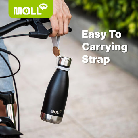 Mollcity double-wall insulation preserves beverage temperature for hours.