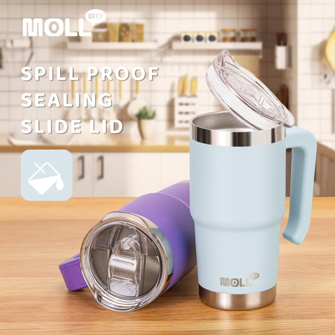 Mollcity travel mug ergonomic handle for small hands, comfortable grip