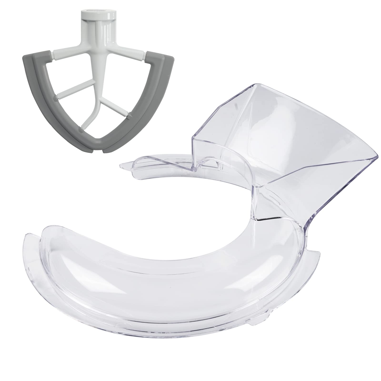 Moloudan pour shield for KitchenAid 4.5-5Qt; contains ingredients and reduces splatter during mixing.