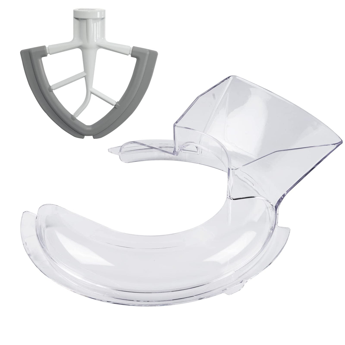 Moloudan pour shield for KitchenAid 4.5-5Qt; contains ingredients and reduces splatter during mixing.