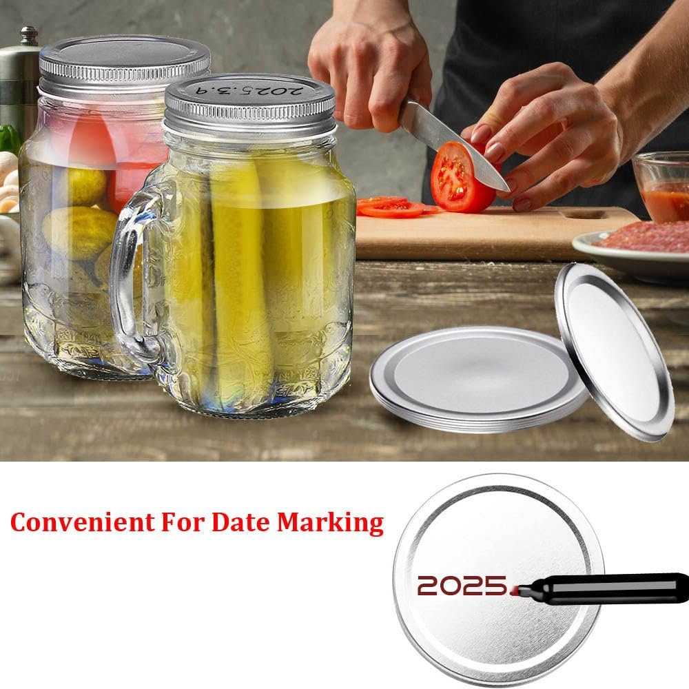 Moment Dextrad tinplate steel lid demonstrates durable construction for repeated home canning use.