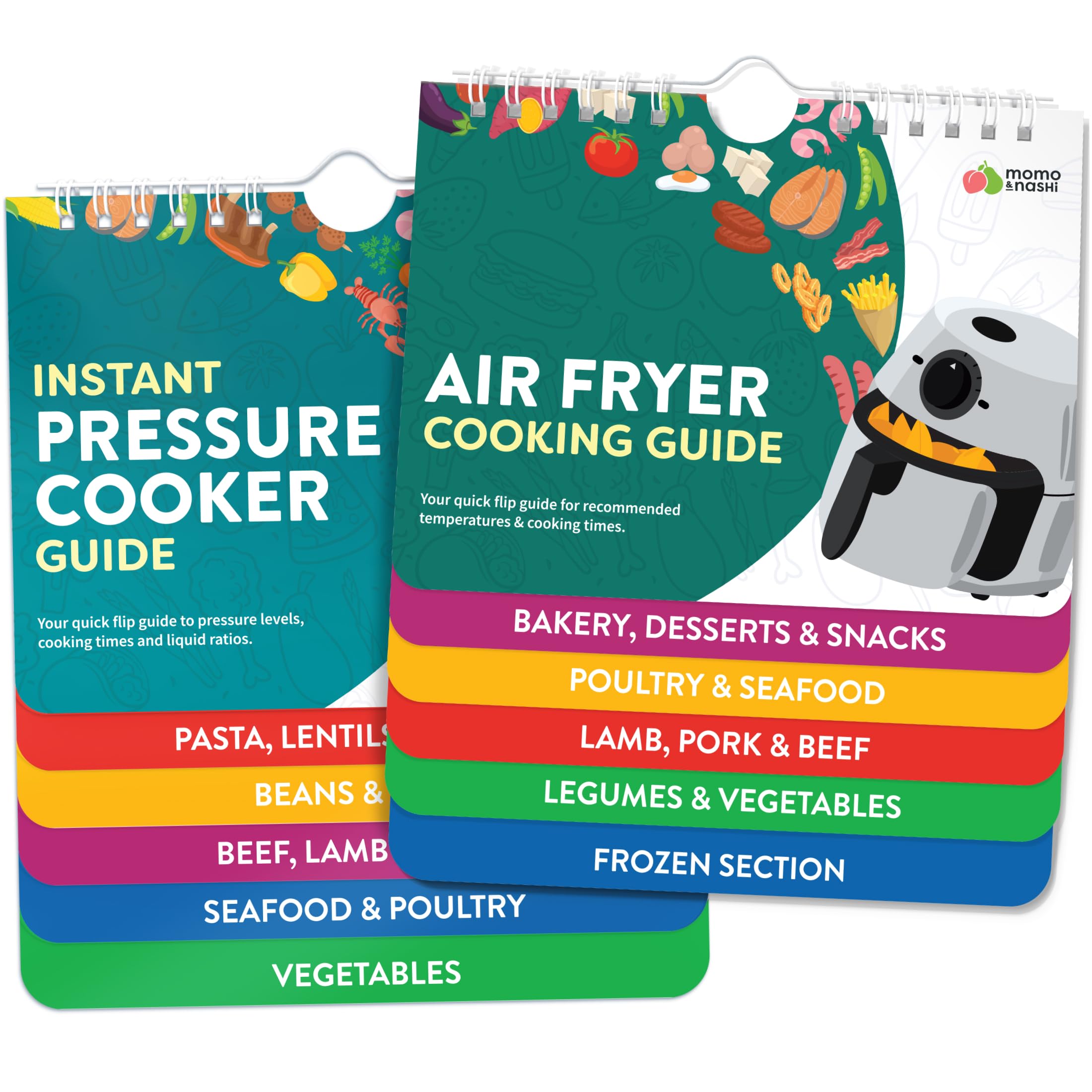 Momo & Nashi airfryer magnet guide front cover for quick reference in busy kitchens.