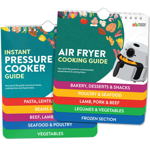 Momo & Nashi airfryer magnet guide front cover for quick reference in busy kitchens.