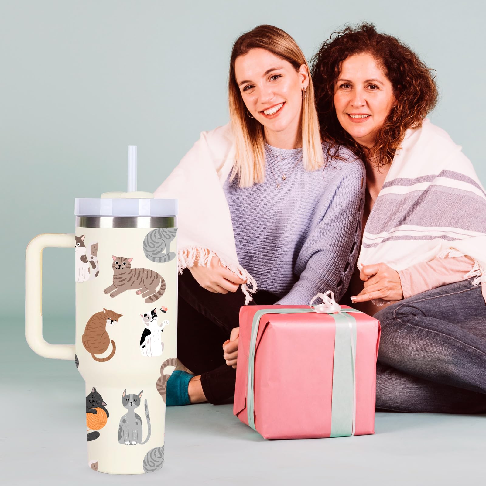 momocici cat tumbler lid supports sip or straw drinking