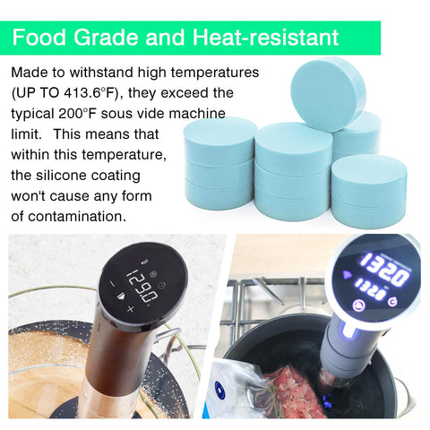 Submerged cooking at high temperatures with food-safe silicone coating.