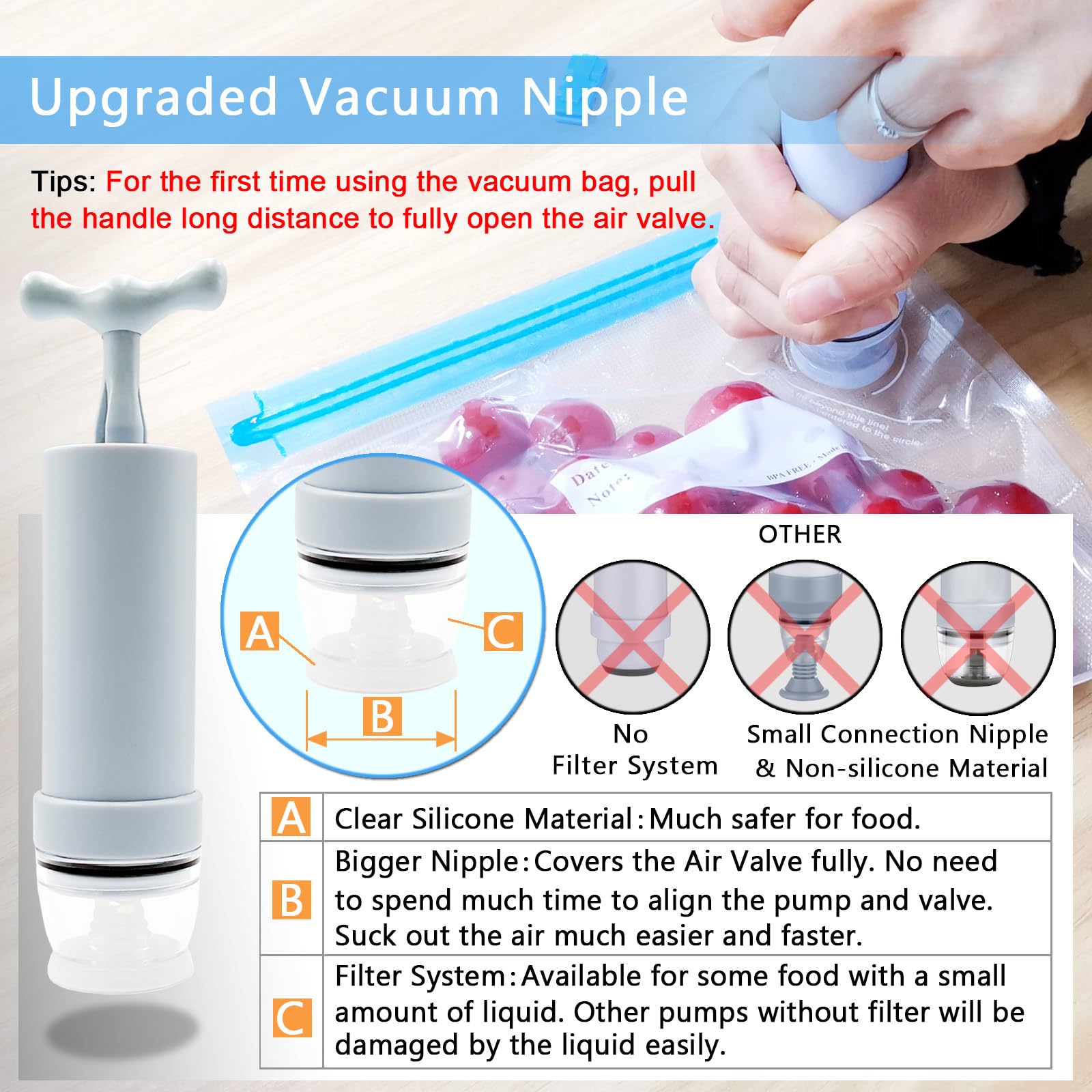 MOMODA sous vide bags are easy to clean and reuse after washing