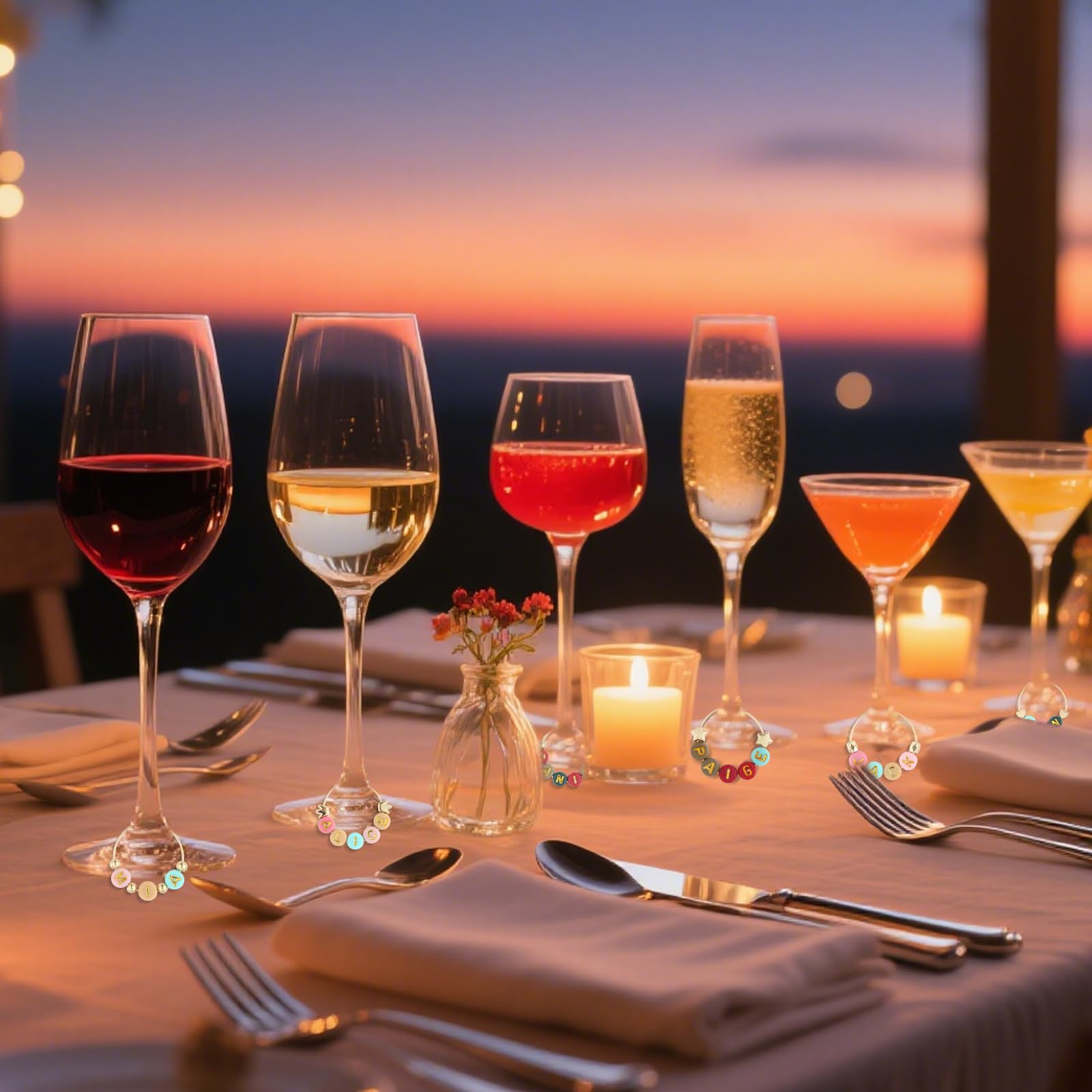 MOMOTONX personalized wine-glass markers let guests tailor drinks.