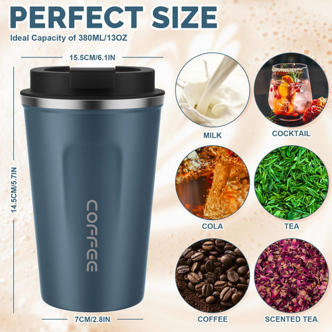 MOMSIV 12oz travel mug blue body grip showcasing comfortable silicone handle