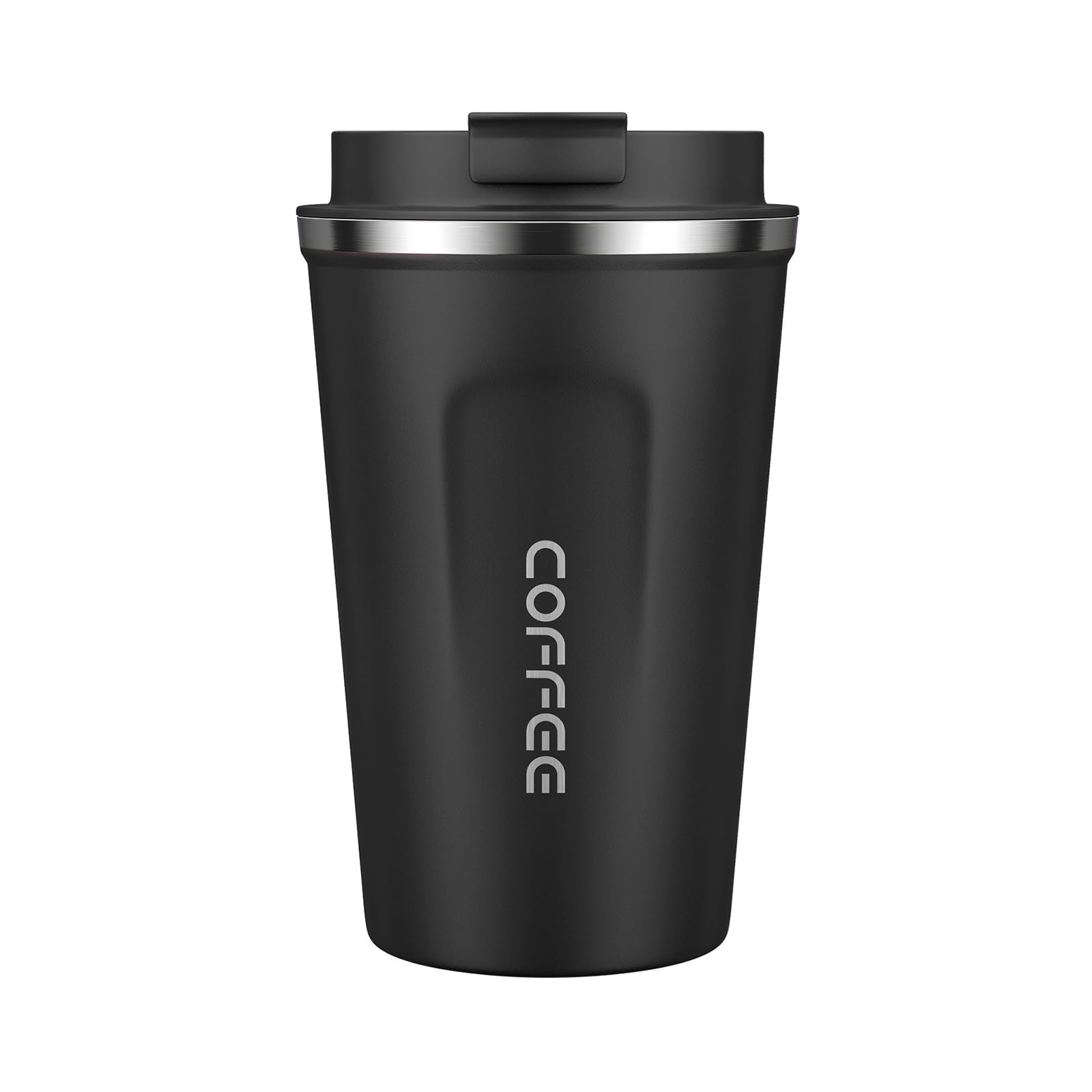 MOMSIV 12oz travel mug with insulated body keeps drinks warm on the go.